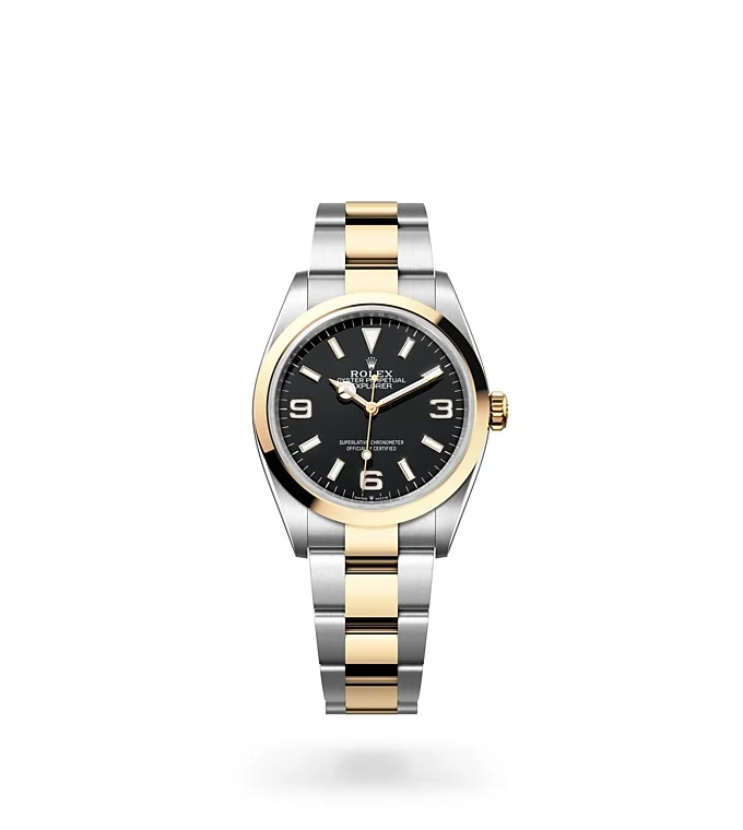 Rolex Explorer 36 Explorer Oyster, 36 mm, Oystersteel and yellow gold - M124273-0001 at Huber Fine Watches & Jewellery