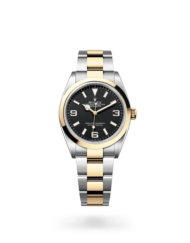 Rolex Explorer 36 Explorer Oyster, 36 mm, Oystersteel and yellow gold - M124273-0001 at Huber Fine Watches & Jewellery