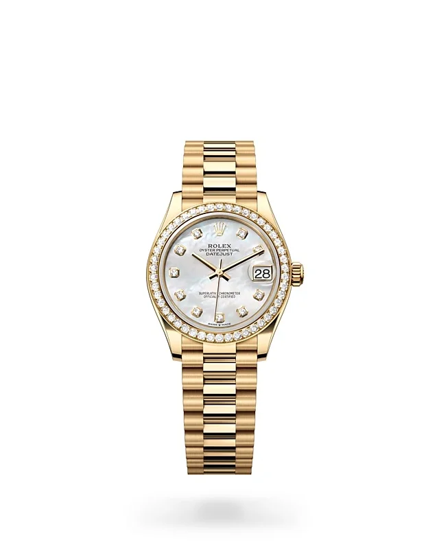 Rolex Datejust Oyster, 31 mm, Gelbgold mit Diamanten - M278288RBR-0006 at Huber Fine Watches & Jewellery