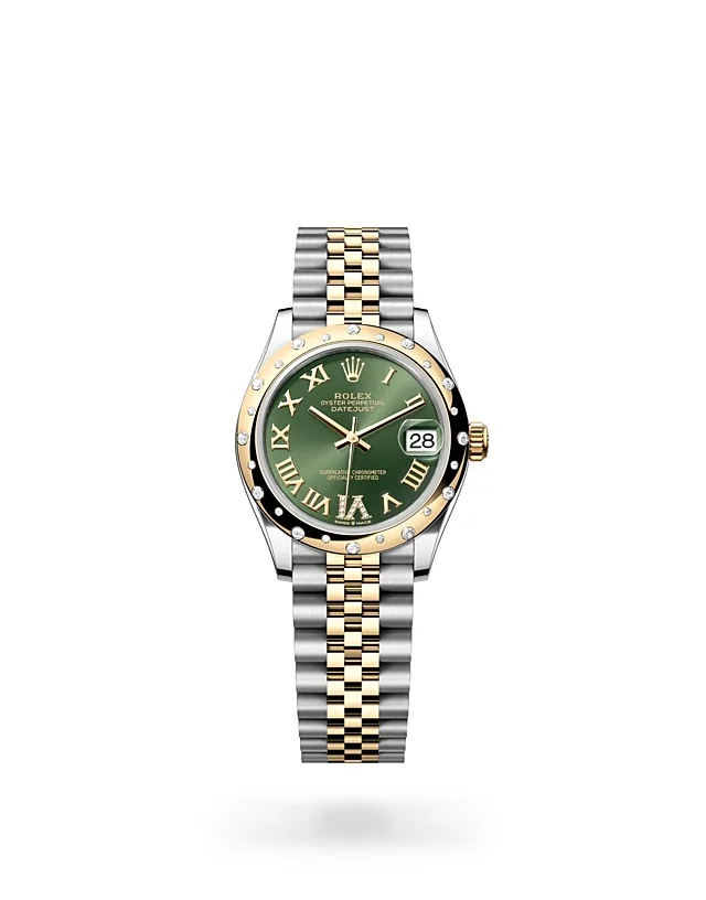 Rolex Datejust Oyster, 31 mm, Edelstahl Oystersteel und Gelbgold mit Diamanten - M278343RBR-0016 at Huber Fine Watches & Jewellery