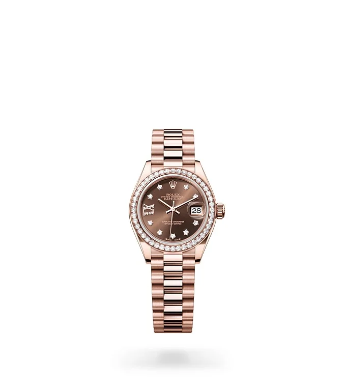 Rolex Lady-Datejust Lady-Datejust Oyster, 28 mm, Everose gold and diamonds - M279135RBR-0001 at Huber Fine Watches & Jewellery