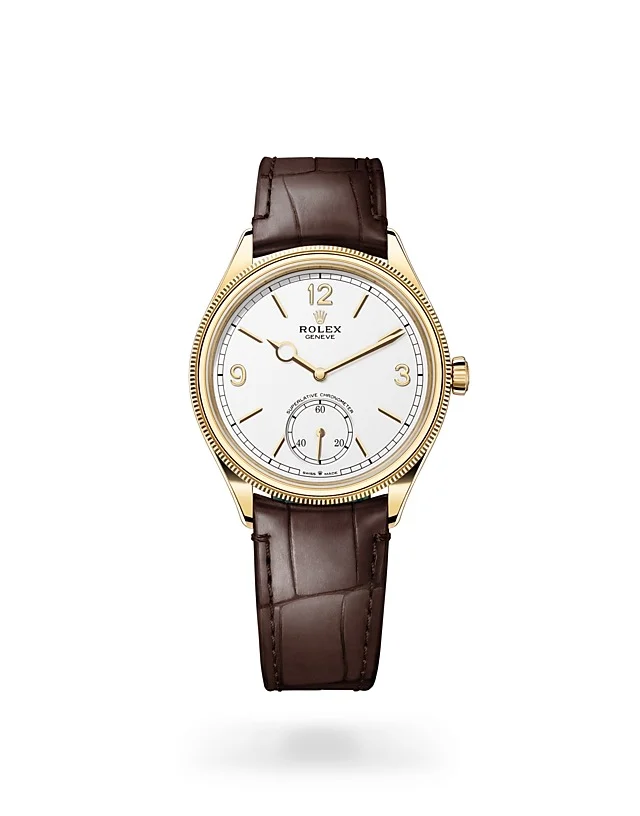 Rolex 1908 1908 39 mm, 18 ct yellow gold, polished finish - M52508-0006 at Huber Fine Watches & Jewellery