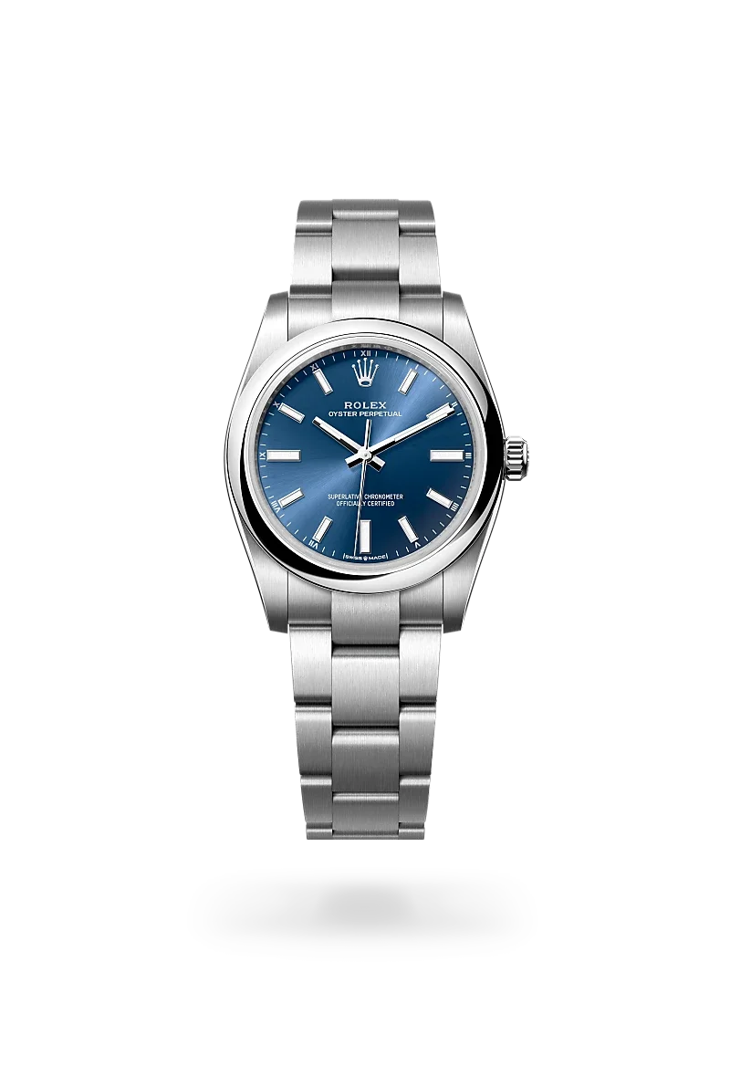 Rolex Oyster Perpetual Oyster, 34 mm, Edelstahl Oystersteel - M124200-0003 at Huber Fine Watches & Jewellery