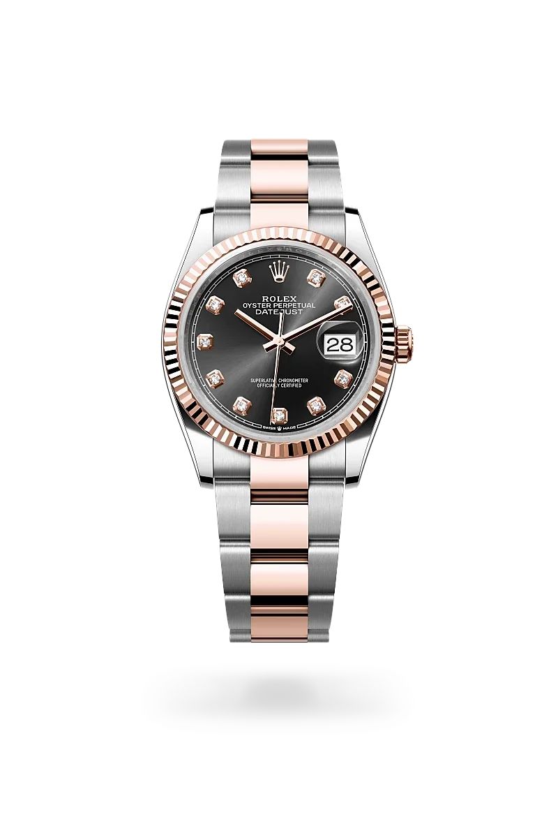 Rolex Datejust Oyster, 36 mm, Edelstahl Oystersteel und Everose-Gold - M126231-0020 at Huber Fine Watches & Jewellery