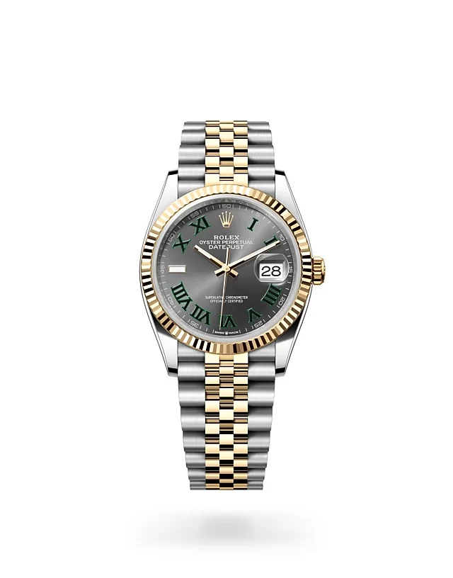 Rolex Datejust Oyster, 36 mm, Edelstahl Oystersteel und Gelbgold - M126233-0035 at Huber Fine Watches & Jewellery