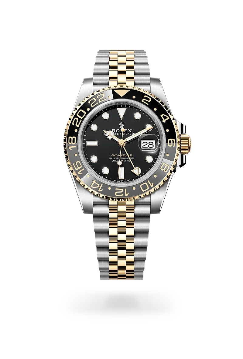 Rolex GMT-Master II Oyster, 40 mm, Edelstahl Oystersteel und Gelbgold - M126713GRNR-0001 at Huber Fine Watches & Jewellery