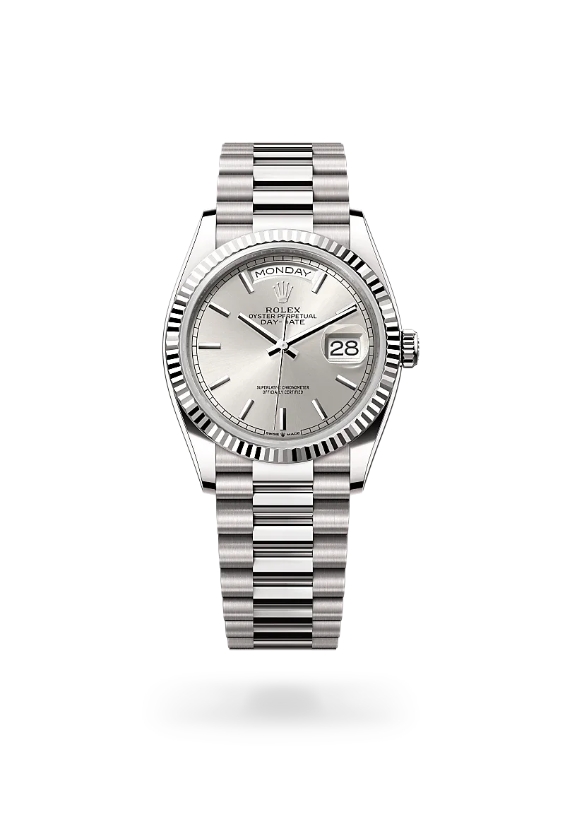 Rolex Day-Date Oyster, 36 mm, white gold - M128239-0005 at Huber Fine Watches & Jewellery