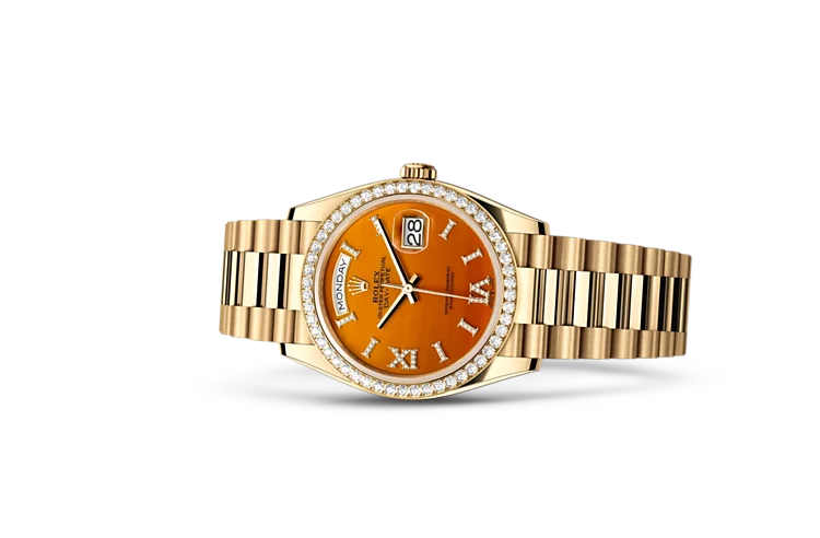 A Rolex Day-Date In Yellow Gold, With Carnelian Dial