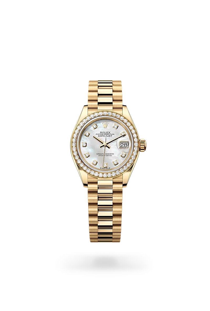 Rolex Lady-Datejust Oyster, 28 mm, Gelbgold mit Diamanten - M279138RBR-0015 at Huber Fine Watches & Jewellery