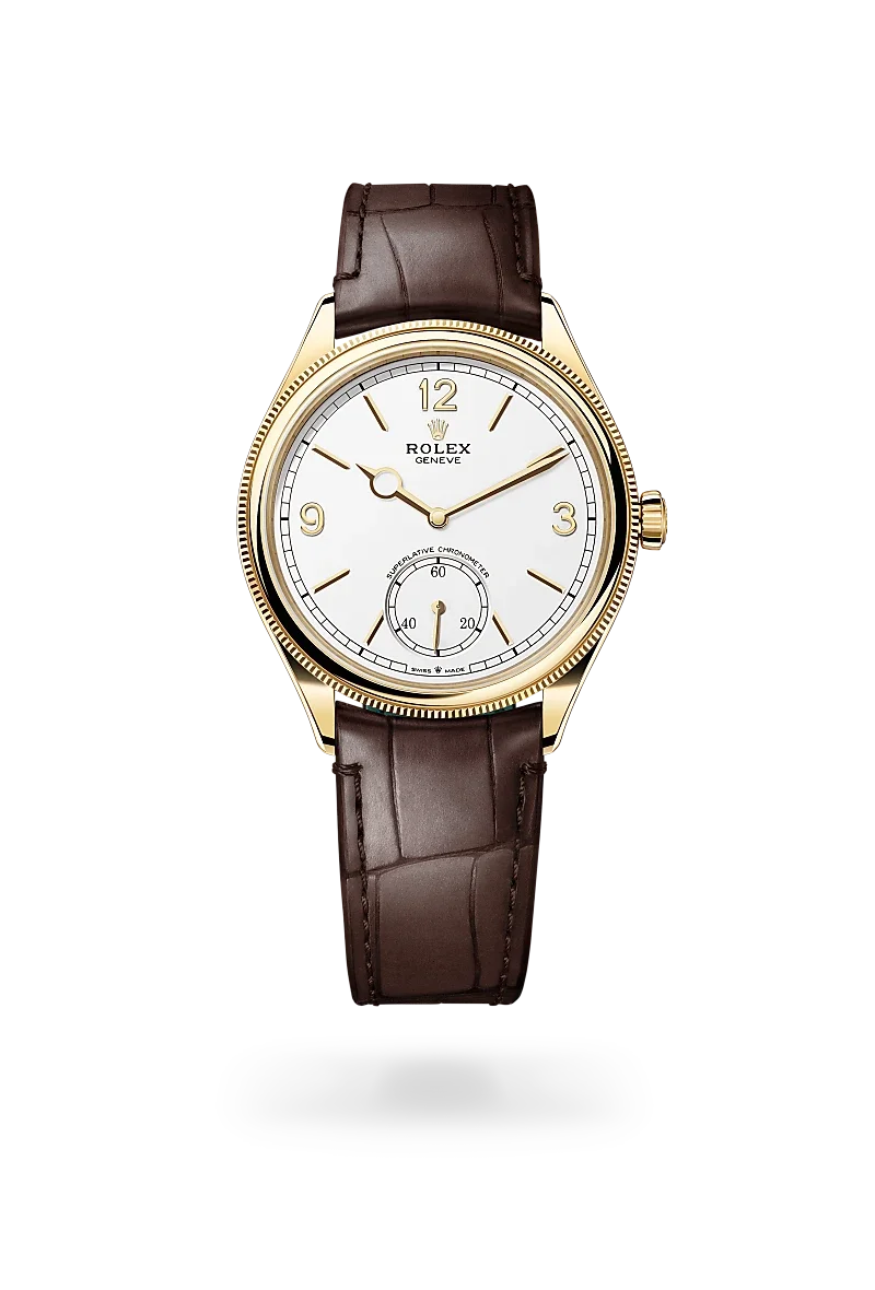 Rolex 1908 39 mm, 18 ct yellow gold, polished finish - M52508-0006 at Huber Fine Watches & Jewellery